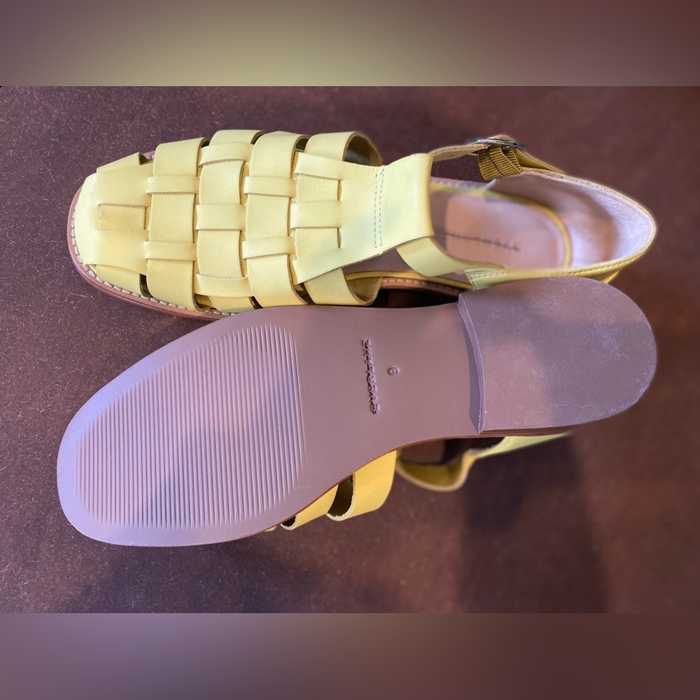 Ever lane yellow leather sandals